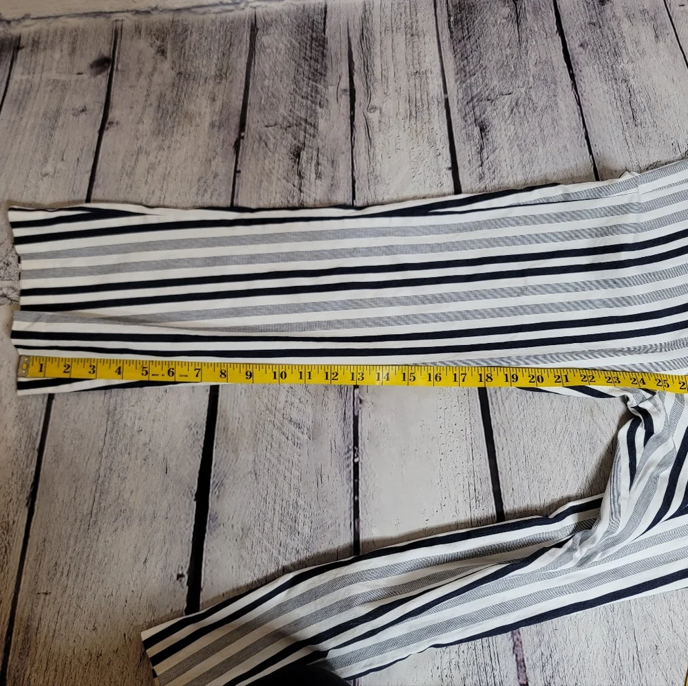 Avenue Montaigne Women's Leo Pant Blue & White Striped Cropped Flare Siz… - Picture 8 of 11